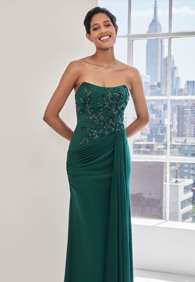 Model wearing a Mothers gown